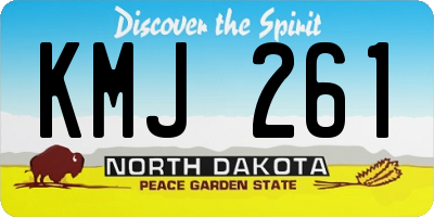 ND license plate KMJ261