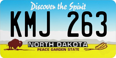 ND license plate KMJ263