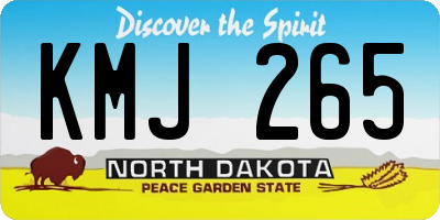 ND license plate KMJ265
