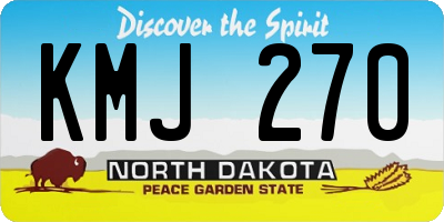 ND license plate KMJ270