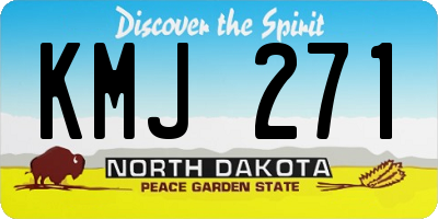 ND license plate KMJ271