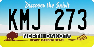 ND license plate KMJ273