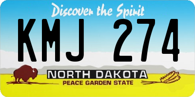 ND license plate KMJ274