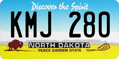 ND license plate KMJ280