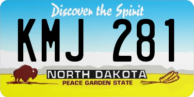 ND license plate KMJ281