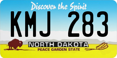ND license plate KMJ283