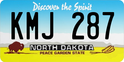 ND license plate KMJ287