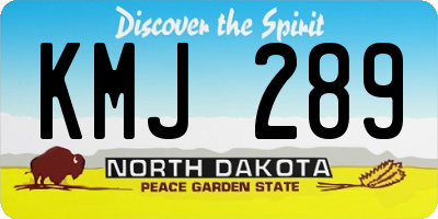 ND license plate KMJ289