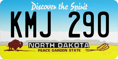 ND license plate KMJ290