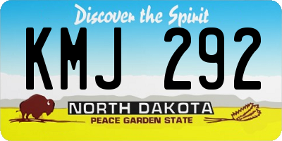 ND license plate KMJ292