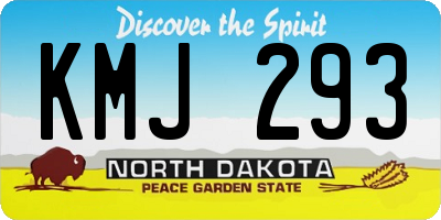 ND license plate KMJ293