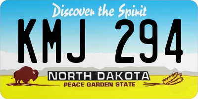 ND license plate KMJ294