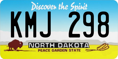 ND license plate KMJ298