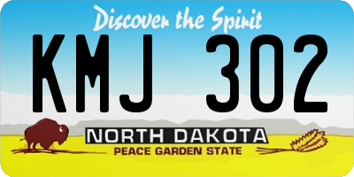 ND license plate KMJ302
