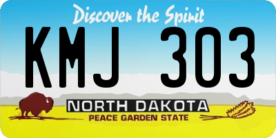 ND license plate KMJ303