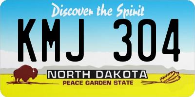 ND license plate KMJ304