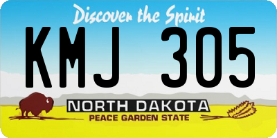 ND license plate KMJ305