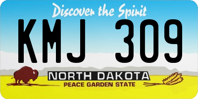 ND license plate KMJ309