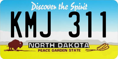 ND license plate KMJ311