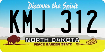 ND license plate KMJ312