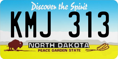 ND license plate KMJ313