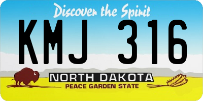ND license plate KMJ316