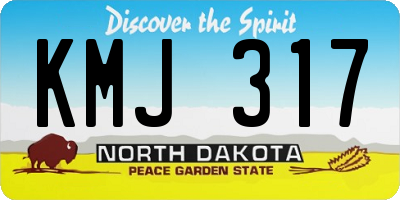 ND license plate KMJ317