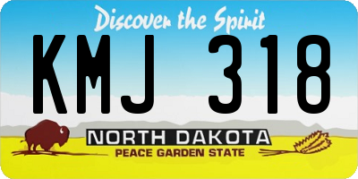 ND license plate KMJ318