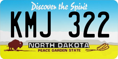 ND license plate KMJ322