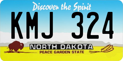 ND license plate KMJ324