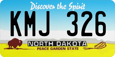 ND license plate KMJ326
