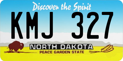 ND license plate KMJ327