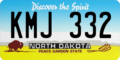 ND license plate KMJ332