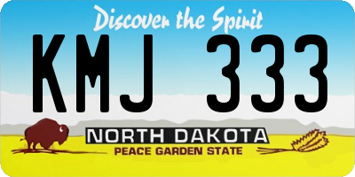 ND license plate KMJ333
