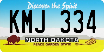 ND license plate KMJ334