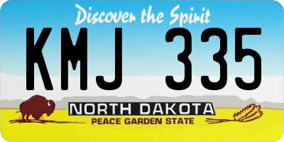 ND license plate KMJ335