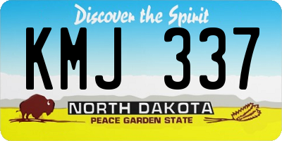 ND license plate KMJ337
