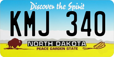 ND license plate KMJ340