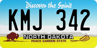 ND license plate KMJ342