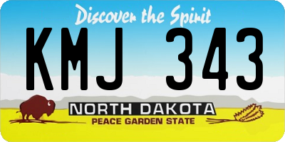 ND license plate KMJ343