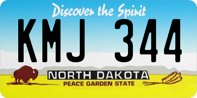 ND license plate KMJ344
