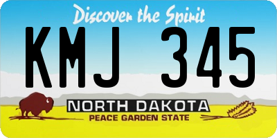 ND license plate KMJ345