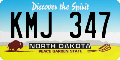 ND license plate KMJ347
