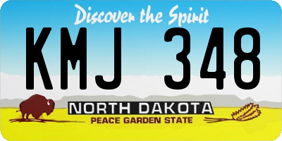 ND license plate KMJ348