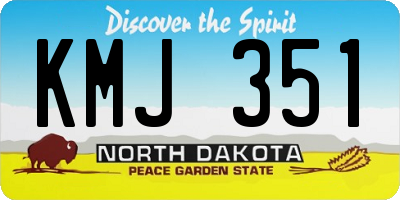 ND license plate KMJ351