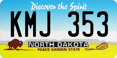 ND license plate KMJ353