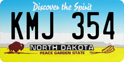ND license plate KMJ354
