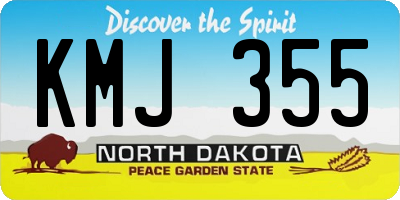 ND license plate KMJ355