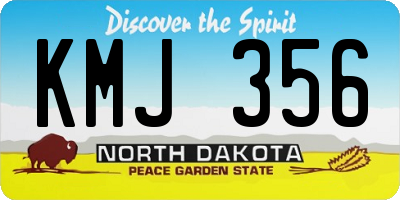 ND license plate KMJ356