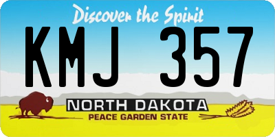 ND license plate KMJ357